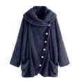 thumbnail image 1 of Viikei Plus Size Womens Coats Clearance for Winter Coats for Women Cardigan Turtleneck Coat Solid Turtleneck Big Pockets Cloak Coats, 1 of 4