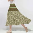 thumbnail image 1 of Viikei Ruffled Skirt in Cotton,Women's Casual Flowers Printed A-line Elastic Waist Skirt Army Green XXL, 1 of 6