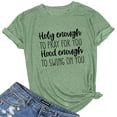 thumbnail image 1 of Viikei Short Sleeve Womens Tops Womens Short Sleeve Shirts Plus Size Shirts for Women Clearance Letter Printing Shirt Casual Blouse, 1 of 3