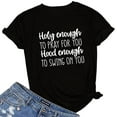 thumbnail image 1 of Viikei Short Sleeve Womens Tops Womens Short Sleeve Shirts Plus Size Shirts for Women Clearance Letter Printing Shirt Casual Blouse, 1 of 3