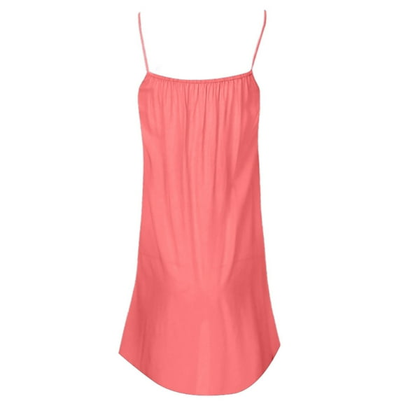 Viikei Sleeveless Dress Summer Dresses for Women Plus Size Dresses Clearance Summer V-Neck Empire Sleeveless Ruffled Open Back Solid Mini Dress