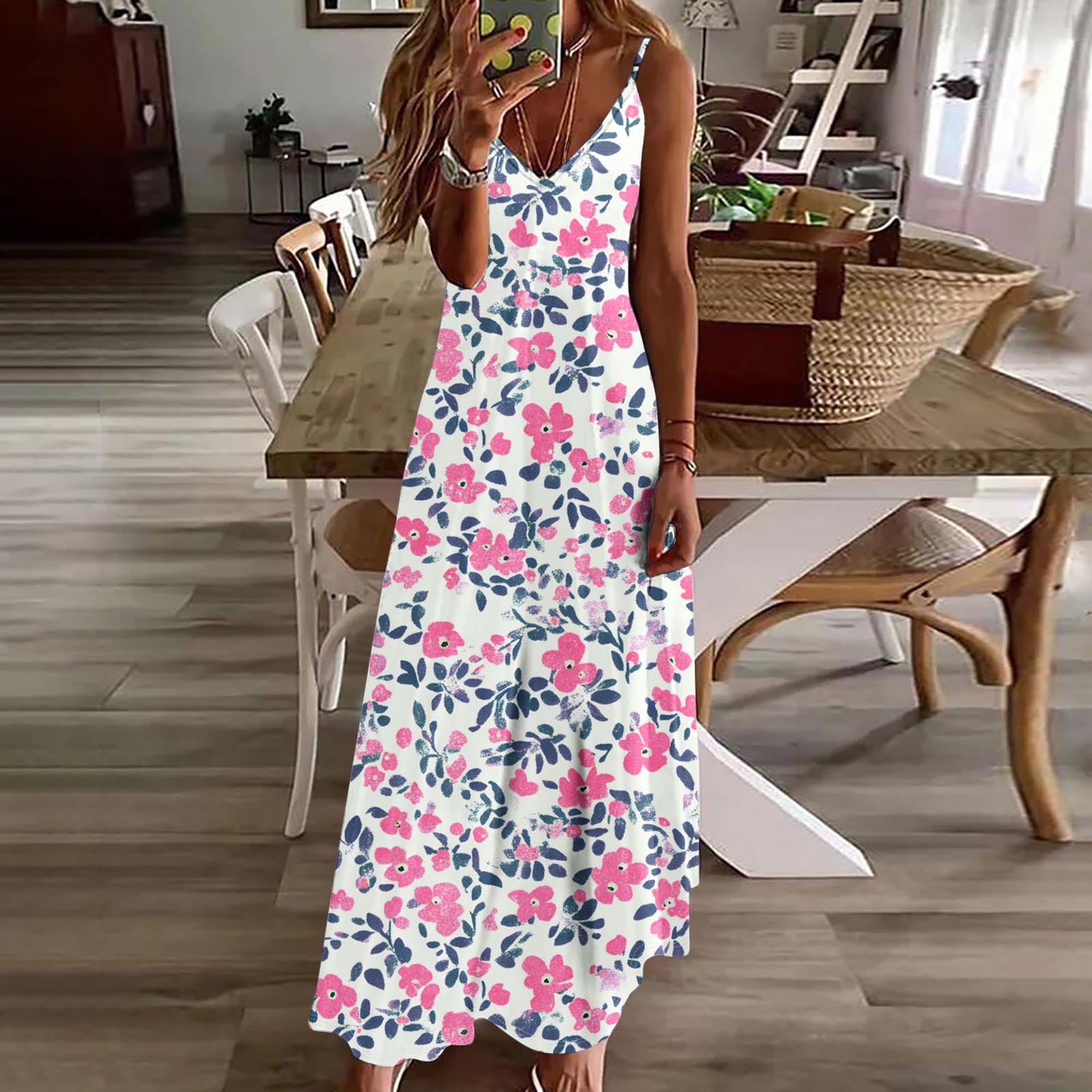 Viikei Spring Dresses for Women 2025,Summer Dresses for Women's Print Sleeveless Round Neck Dress Casual Dresses White XL Viikei Spring Dresses for Women 2025,Summer Dresses for Women's Print Sleeveless Round Neck Dress Casual Dresses White XL