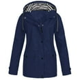 thumbnail image 1 of Viikei Summer Cardigans for Women Women Solid Rain Jacket Outdoor Plus Size Waterproof Hooded Raincoat Windproof, 1 of 4
