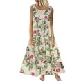 thumbnail image 1 of Viikei Plus Size Short Sleeve Dress for Women Fashion Women Summer Casual Print Round-Neck Sleeveless Vest Long Dress, 1 of 5