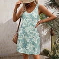 thumbnail image 1 of Viikei Summer Dresses for Women Sleeveless,Women's Casual with Pockets Summer Floral Print Dress V-Neck Mini Dresses Green S, 1 of 6
