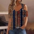 thumbnail image 1 of Viikei Summer Essential Short Sleeve Blouse - Women's Tops,Women's New Short-sleeved Off-the-shoulder Cutout Casual Printed Multicolor M, 1 of 5