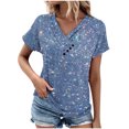 thumbnail image 1 of Viikei Summer Tops for Women 2025 Stylish Printed Plus Size Short Sleeves Basic Tee for Women Women's V-Neck Fashion Casual Short-Sleeved Spring And Summer Top, 1 of 5