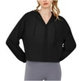thumbnail image 1 of Viikei Summer Travel UV Blocking Top Women's Lightweight UPF 50+,2025 Women's New Casual Fashion Thin Breathable Sports Sunscreen Top Black S, 1 of 2