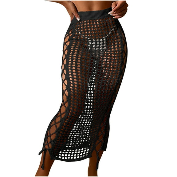 Viikei Summner Womens Skirts Knee Length Women's Fashion Casual Spring and Summer Binding Knitting Sexy Ankle Skirt