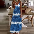 thumbnail image 1 of Viikei Sun Dresses for Women Plus Size,Fashion Women Summer Casual Solid V-Neck Camis Sleeveless Long Dress Blue M, 1 of 5
