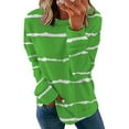 thumbnail image 1 of Viikei Sweatshirts for Women Loose Fit,Fall Clothes Womens Tops Long Sleeve Clearance,Women Long Sleeves Casual Shirts Printing Round Neck Sweatshirt Pullover Loose Tunic Tops Green XXL, 1 of 6