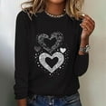 thumbnail image 1 of Viikei Sweatshirts for Women Plus Size,Women's Valentine's Day Fashion Print Loose Comfortable Crew-neck Long Sleeve Tops Black XXL, 1 of 4