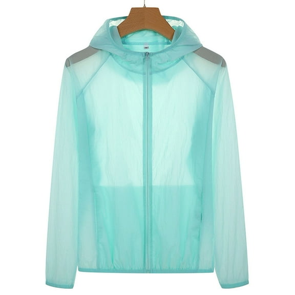 Viikei UPF 50+ Women's Long Sleeve Tunic Summer Sun Defense Layer,Women Men Windproof Jacket Outdoor Sports Dry Windbreaker Coat Top Green XXL