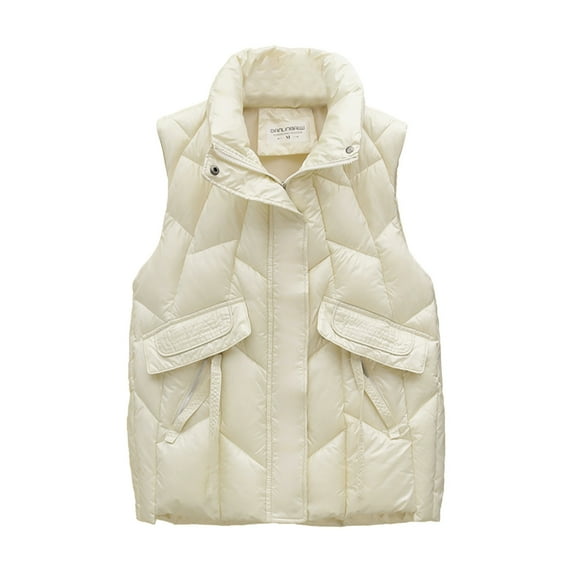 Viikei Winter Coats for Women Fashion Women Pocket Coat Jacket Winter Sleeveless Down Cotton Waistcoat