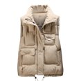 thumbnail image 1 of Viikei Winter Coats for Women Fashion Women Pocket Coat Long Jacket Winter Sleeveless Down Cotton Waistcoat, 1 of 2