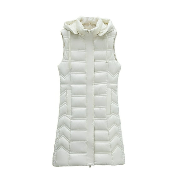 Viikei Winter Coats for Women Fashion Women Pocket Coat Long Jacket Winter Sleeveless Down Cotton Waistcoat
