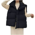 thumbnail image 1 of Viikei Winter Coats for Women Fashion Women Pocket Coat Long Jacket Winter Sleeveless Down Cotton Waistcoat, 1 of 2