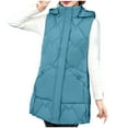 thumbnail image 1 of Viikei Winter Coats for Women Fashion Women Pocket Coat Long Jacket Winter Sleeveless Down Cotton Waistcoat, 1 of 2