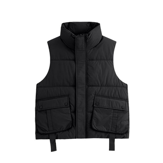 Viikei Winter Coats for Women Fashion Women Pocket Coat Long Jacket Winter Sleeveless Down Cotton Waistcoat