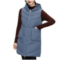 thumbnail image 1 of Viikei Winter Coats for Women Fashion Women Pocket Reversible Coat Long Jacket Winter Sleeveless Down Cotton Waistcoat, 1 of 2