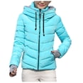 thumbnail image 1 of Viikei Winter Coats for Women Women Thick Outerwear Hooded Coat Short Slim Cotton-padded Jackets, 1 of 3
