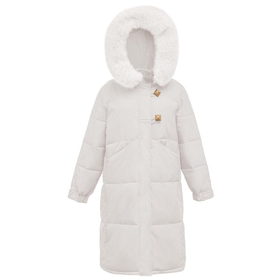 Viikei Winter Coats for Women Women Warm Pocket Coat Turn Down Collar Long Jacket Winter Down Parkas