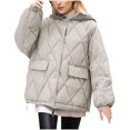 thumbnail image 1 of Viikei Winter Coats for Women Women's Fall and Winter Long Sleeved Warm Cotton Jacket Bread, 1 of 3