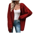 thumbnail image 1 of Viikei Women Coats Clearance Women'S Knitted Long Hemp Pattern Cardigan Sweater Coat, 1 of 1