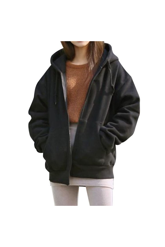 Women Coats Plus Size Women Coats Hoodie Jackets for Women Casual Loose Zipper Jacker Coat
