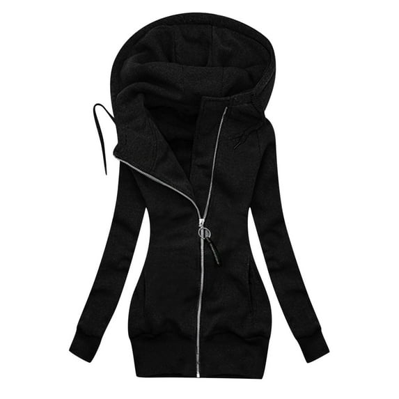 Viikei Women Coats Plus Size Women Coats Clearance Hoodie Jackets for Women Casual Outwear Solid Zipper Pocket Jacker Coat