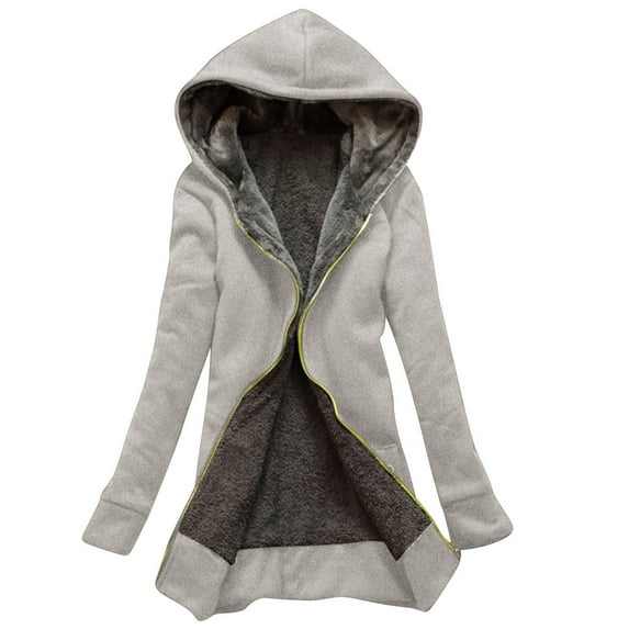 Viikei Women Coats Plus Size Women Coats Clearance Hoodie Jackets for Women Casual Winter Warm Zip Up Cardigan Coat