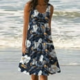 thumbnail image 1 of Viikei Women Dress Summer Maxi Dresses,Dresses for Women Plus Size Summer,Womens Fashion Holiday Summer Casual Printing Sleeveless Party Beach Loose Dress Navy S, 1 of 5