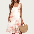 thumbnail image 1 of Viikei Women Dress Summer Maxi Dresses,Ladies' Fashion Trend Floral Print Sleeveless Round Neck Knee Length Skirt Multicolor S, 1 of 5