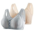 thumbnail image 1 of Viikei Women's Athletic Bra Moisture Control Odor Resistant,Casual Front Button Shaping Cup Shoulder Strap Bra Plus Size Extra-Elastic Wirefree Beige 46, 1 of 2