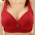 thumbnail image 1 of Viikei Women's Bra for Daily Wear with Smooth Fabric,Fashion Women Flower Print Wireless Wave Pendant Together with Chest Cushion Daily Bra Red 42, 1 of 1