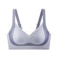 thumbnail image 1 of Viikei Women's Bra for Large Bust Full Support,Women's Solid Color Seamless Nude Lifting Soft Support Bra for Women Everyday Bras Blue XXXL, 1 of 2