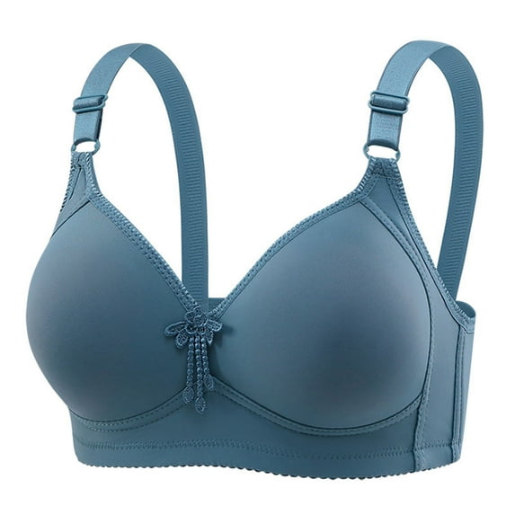 Viikei Women's Bra with Breathable Fabric for Daily Use,Women Fashion Gathering Breathable Underwear Underwear Blue L