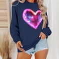 thumbnail image 1 of Viikei Women's Fall Winter Sweatshirts Crew Neck,Women's Round Neck Lover's Love Top Hoodie Long Sleeved Round Neck Top Navy M, 1 of 6