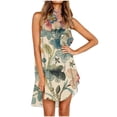 thumbnail image 1 of Viikei Women's Fit and Flare Sleeveless Dress,Women's Vintage Print Print Dress Sleeveless Round Neck Knee-length Dress Multicolor XL, 1 of 4
