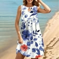 thumbnail image 1 of Viikei Women's Floral Print Sleeveless Dress,Women's Round Neck Sleeveless Gradient Tie Dyed Beach Dress White S, 1 of 6
