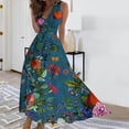 thumbnail image 1 of Viikei Women's Plus Size Maxi Dress,Dresses for Women Summer Casual Boho Dress,Women's Spring/Summer Sleeveless Color V-Neck Wrapped Chest Dress Long Dress Blue XXXL, 1 of 5