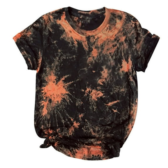 Viikei Women's Plus Size Short Sleeve Funny Cute Printing Tie-dye T-Shirt
