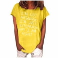 thumbnail image 1 of Viikei Women's Plus Size Short Sleeve Funny Letter Printed O-Neck T-Shirt, 1 of 4