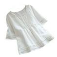 thumbnail image 1 of Viikei Women's Plus Size Short Sleeve O-Neck Half Sleeve Solid Loose Hallow out T-Shirt, 1 of 9