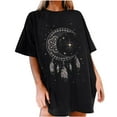 thumbnail image 1 of Viikei Women's Plus Size Short Sleeve Oversized O-Neck Sun Moon Print T-Shirt, 1 of 8