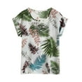 thumbnail image 1 of Viikei Women's Plus Size Short Sleeve Print Floral Wild Bottoming Chiffon T-Shirt, 1 of 8