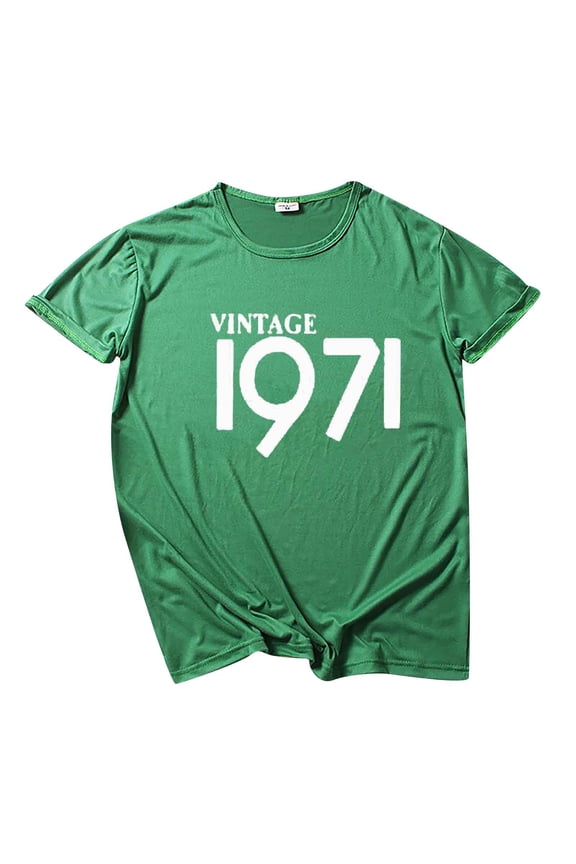 Women's Plus Size Short Sleeve Vintage 1971 Original Parts Cute T-Shirt