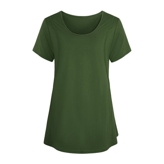 Viikei Women's Plus Size Short Sleeve olid Breast-Feeding Pregnant Maternity T-Shirt