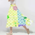 thumbnail image 1 of Viikei Women's Skirt with Asymmetrical Hem,Women's Casual Flowers Printed A-line Elastic Waist Skirt Yellow M, 1 of 6