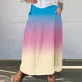 thumbnail image 1 of Viikei Women's Skirt with Elastic Waistband,Women's Printed Elastic Waistband Pleated Pocket Skirt With Mid Calf Skirt Pink XXXXXL, 1 of 5